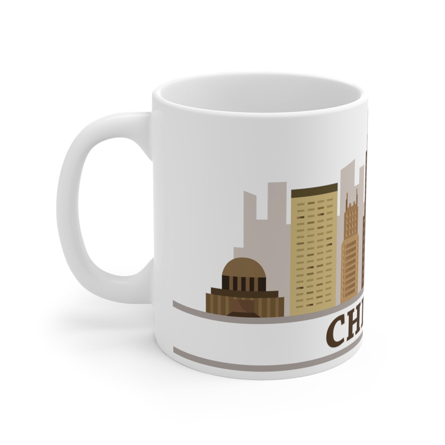 Chicago, Illinois Natural Tones Skyline Mug