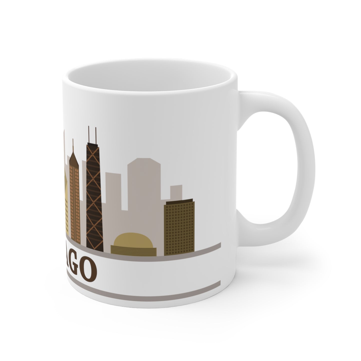 Chicago, Illinois Natural Tones Skyline Mug