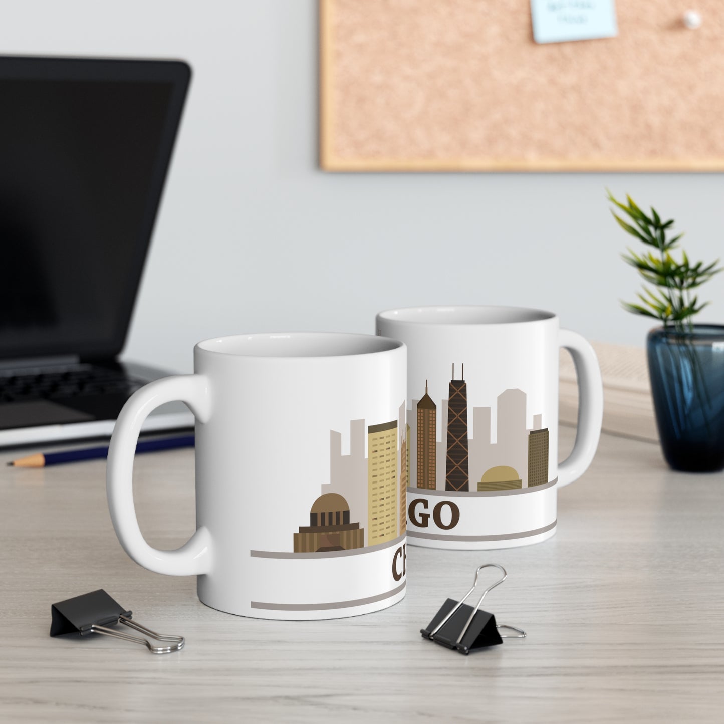 Chicago, Illinois Natural Tones Skyline Mug