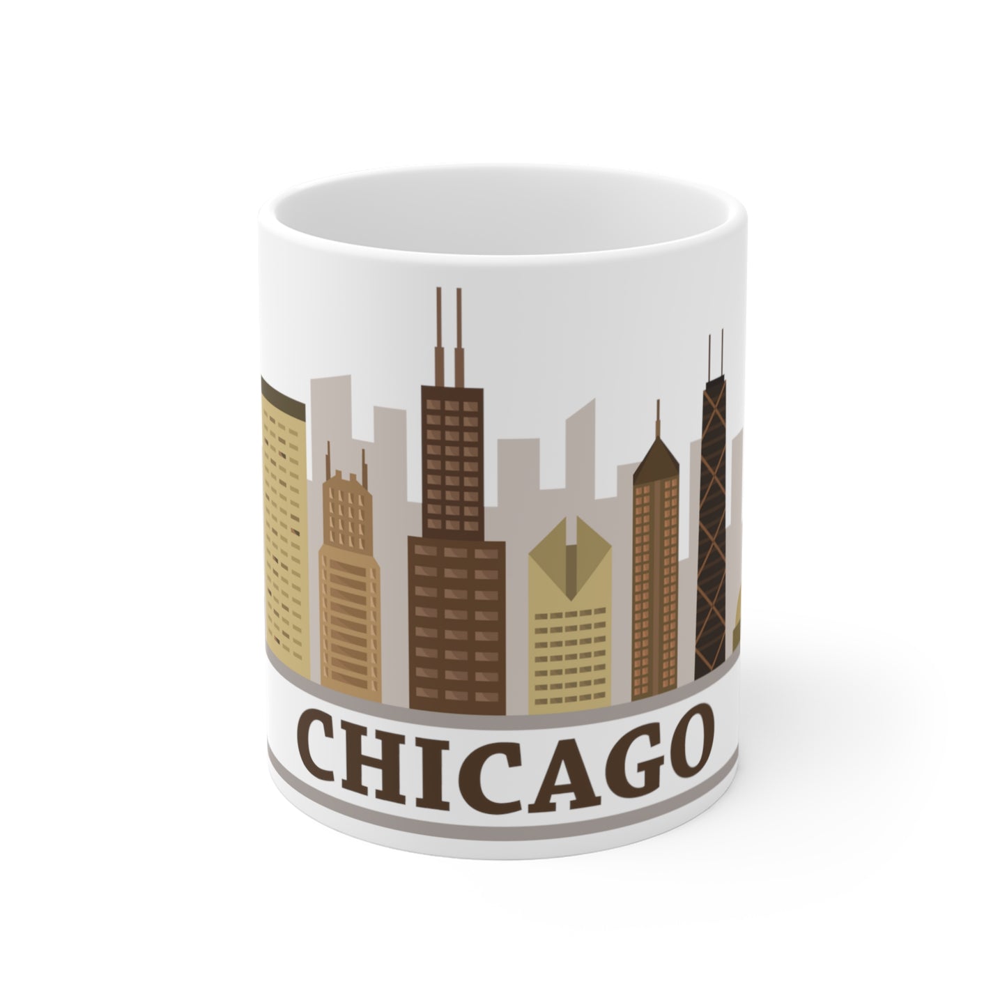 Chicago, Illinois Natural Tones Skyline Mug